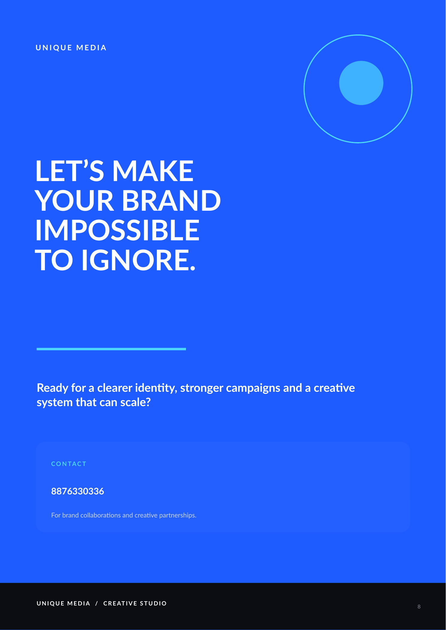 Unique Media contact page